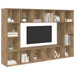 vidaXL Ensemble meuble TV 4 Pièces Marron 37 x 37 x 142 5 cm