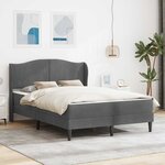 vidaXL Cadre de lit avec tête de lit Gris foncé 140 x 190 cm Velours