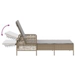 vidaXL Chaise longue Beige et gris clair Rattan PE 157 x 55 x 92 cm