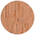 vidaXL Dessus de table Ø80x2 5 cm rond bois massif de hêtre