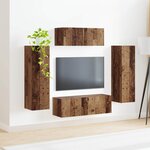 vidaXL Ensemble meuble TV 3 Pièces Chêne fumé Bois d'ingénierie