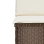 vidaXL Ensemble de bistro 3 Pièces avec coussins marron résine tressée