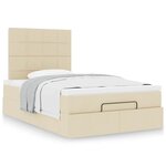 vidaXL Cadre de lit ottoman avec matelas crème 120x190 cm tissu