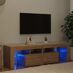 vidaXL Meuble TV avec lumières LED Chêne sonoma 140x36 5x40 cm