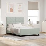 vidaXL Cadre de lit avec tête de lit Gris clair 160 x 200 cm Velours