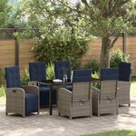 vidaXL Ensemble de salle à manger pour jardin 7 Pièces Gris polyrotin