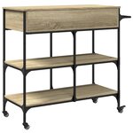 vidaXL Chariot de cuisine chêne sonoma 105x42x95 cm bois d'ingénierie