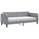 vidaXL Lit de jour avec matelas gris clair 80x200 cm tissu