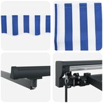 vidaXL Auvent Rétractable Bleu et blanc Bleu et Blanc Anthracite