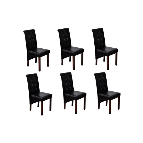 vidaXL Chaises à manger lot de 6 noir similicuir