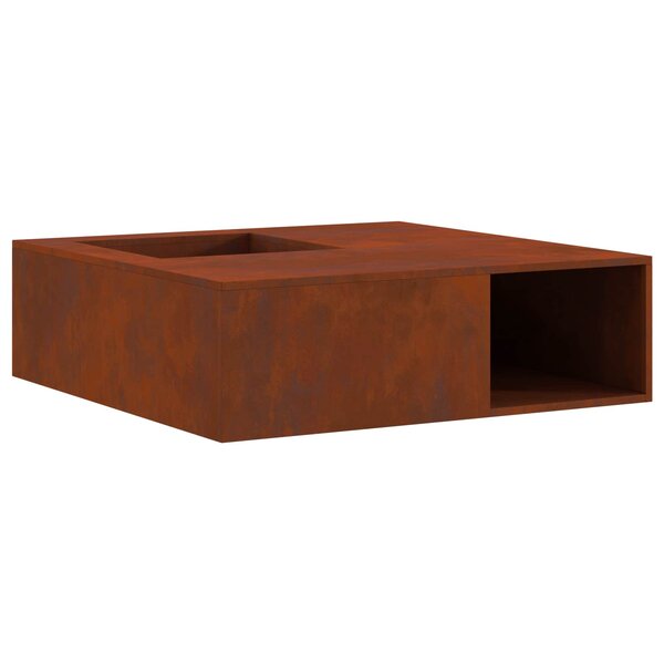 vidaXL Foyer de cheminée Rouillé 100 x 100 x 30 cm Acier patiné