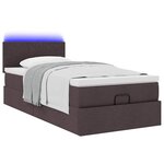 vidaXL Cadre de lit ottoman avec matelas marron foncé 80x200 cm tissu