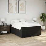 vidaXL Sommier à lattes de lit avec matelas Noir 160x200 cm Tissu