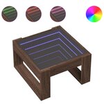vidaXL Table basse avec LED infini chêne marron 50x53x30 cm