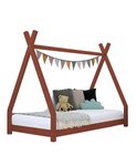 Lit tipi enfant NAKANA 80 x 160 rouge brique