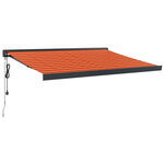 vidaXL Auvent rétractable orange et marron 3 5x2 5m tissu et aluminium