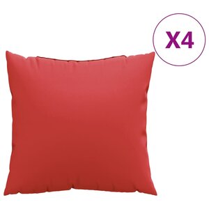 vidaXL Coussins de canapé lot de 4 rouge 60x60 cm tissu