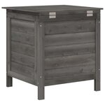 vidaXL Boîte de rangement de jardin anthracite bois massif de sapin