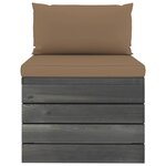 vidaXL Salon palette de jardin 2 Pièces avec coussins Bois de pin massif