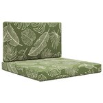 vidaXL Coussin de canapé d'extérieur 2 Pièces Modèle feuille Polyester
