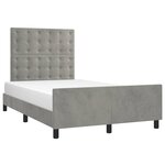 vidaXL Cadre de lit avec tête de lit gris clair 120x190 cm velours