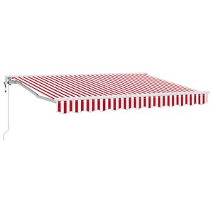 vidaXL Auvent Rétractable Rouge et Blanc 350x200 cm