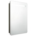 vidaXL Armoire de salle de bain à miroir LED anthracite 60x11x80 cm