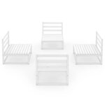 Salon de jardin meuble d'extérieur ensemble de mobilier 4 pièces blanc bois de pin massif 02_0016212