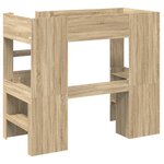 vidaXL Cadre de lit superposé avec bureau Chêne Sonoma 90 x 200 cm