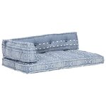 vidaXL Coussin de canapé palette Indigo Tissu Patchwork