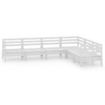 vidaXL Salon de jardin 6 Pièces Bois de pin massif Blanc