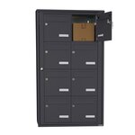 Bloc collectif Leabox  2x4  grade 3  simple face  Extérieur  fixation murale  Gris anthracite RAL 7016 finition brillante