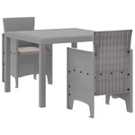 vidaXL Ensemble de salle à manger pour jardin 3 Pièces Gris clair