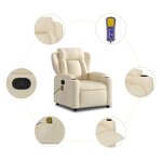 vidaXL Fauteuil de massage inclinable crème tissu