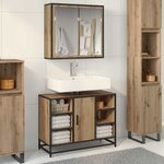 vidaXL Ensemble de mobilier de salle de bain 2 Pièces Chêne artisanal