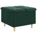vidaXL Pouf de rangement Vert foncé 60 x 60 x 45 cm Velours