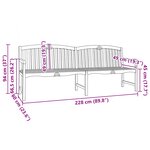 vidaXL Banc en Bois Sculpté en Rose 228 x 61 x 94 5 cm Naturel