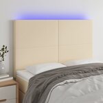 vidaXL Tête de lit à LED Crème 144x5x118/128 cm Tissu