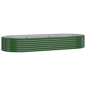 vidaXL Lit surélevé de jardin Acier enduit de poudre 249x100x36cm Vert