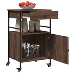 vidaXL Chariot de cuisine chêne marron 56x43x89 5 cm bois d'ingénierie