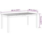 vidaXL Ensemble à manger de jardin 9 Pièces 180x90x75 cm bois d'acacia solide