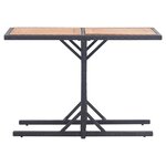 vidaXL Table de jardin Noir Bois d'acacia solide et résine tressée