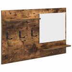 vidaXL Porte-manteau mural avec étagère Chêne fumé 90 x 10 x 50 cm