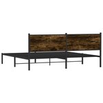vidaXL Cadre de lit en métal sans matelas chêne fumé 200x200 cm