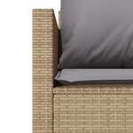 vidaXL Ensemble de bistro 3 Pièces avec coussins beige résine tressée