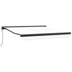 vidaXL Auvent Rétractable Blanc 350 x 250 cm Tissu  Métal