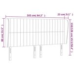 vidaXL Tête de lit avec oreilles Marron foncé 163x23x118/128 cm Tissu