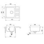 vidaXL Évier de cuisine Granit Seul lavabo Beige