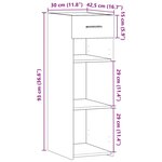 vidaXL Buffet chêne sonoma 30x42 5x93 cm bois d'ingénierie