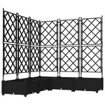 vidaXL Jardinière avec Trellis 5 Pièces Noir 120x120x125.5 cm